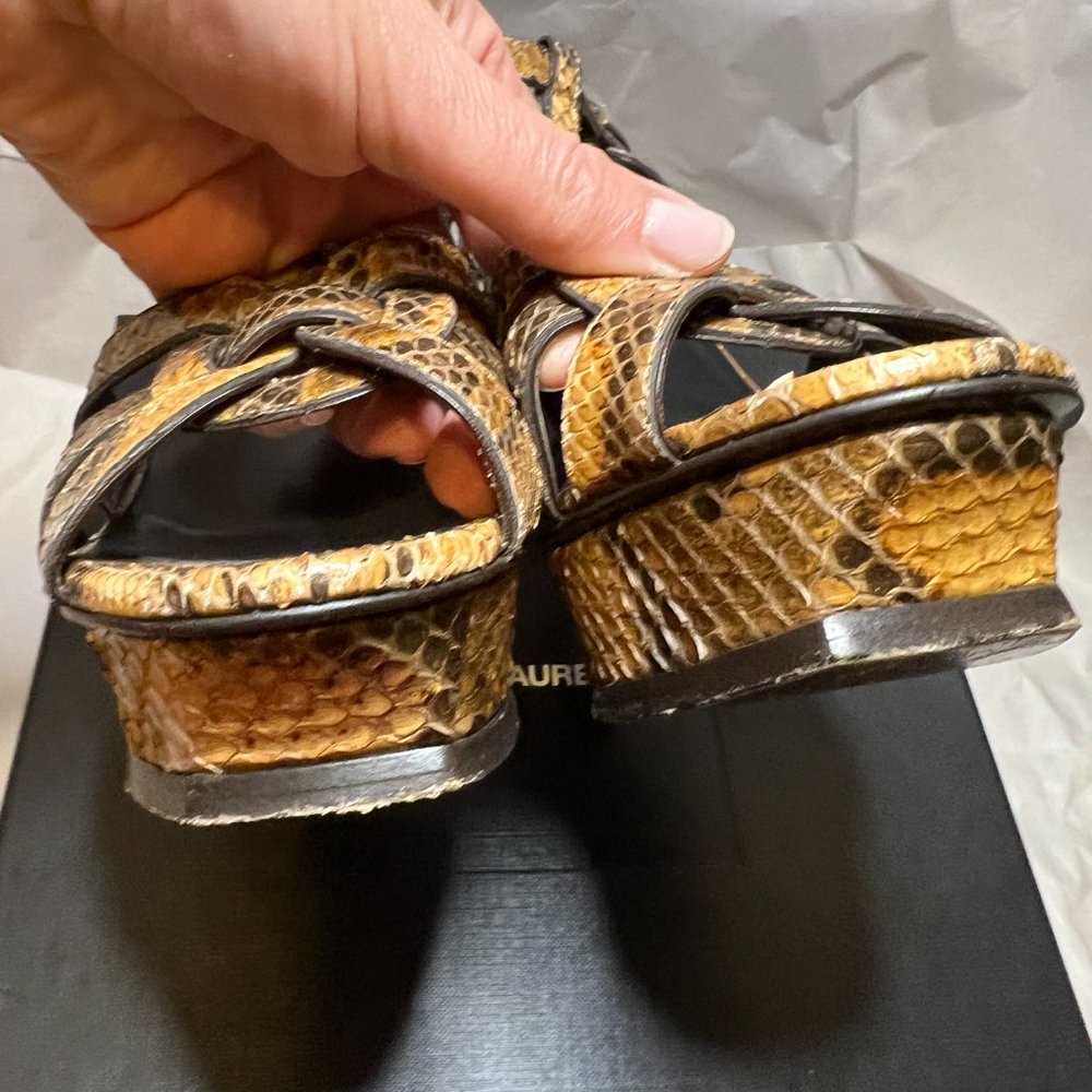 Saint Laurent Python Tribute Sandals - Size 39.5 … - image 6